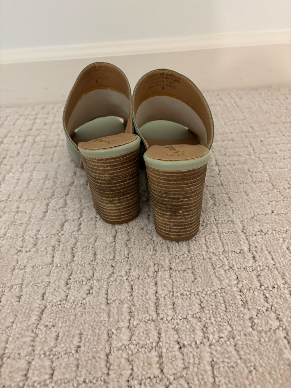 Seychelles Mint Green Open-Toe Block Heel Mules - Picture 4 of 7